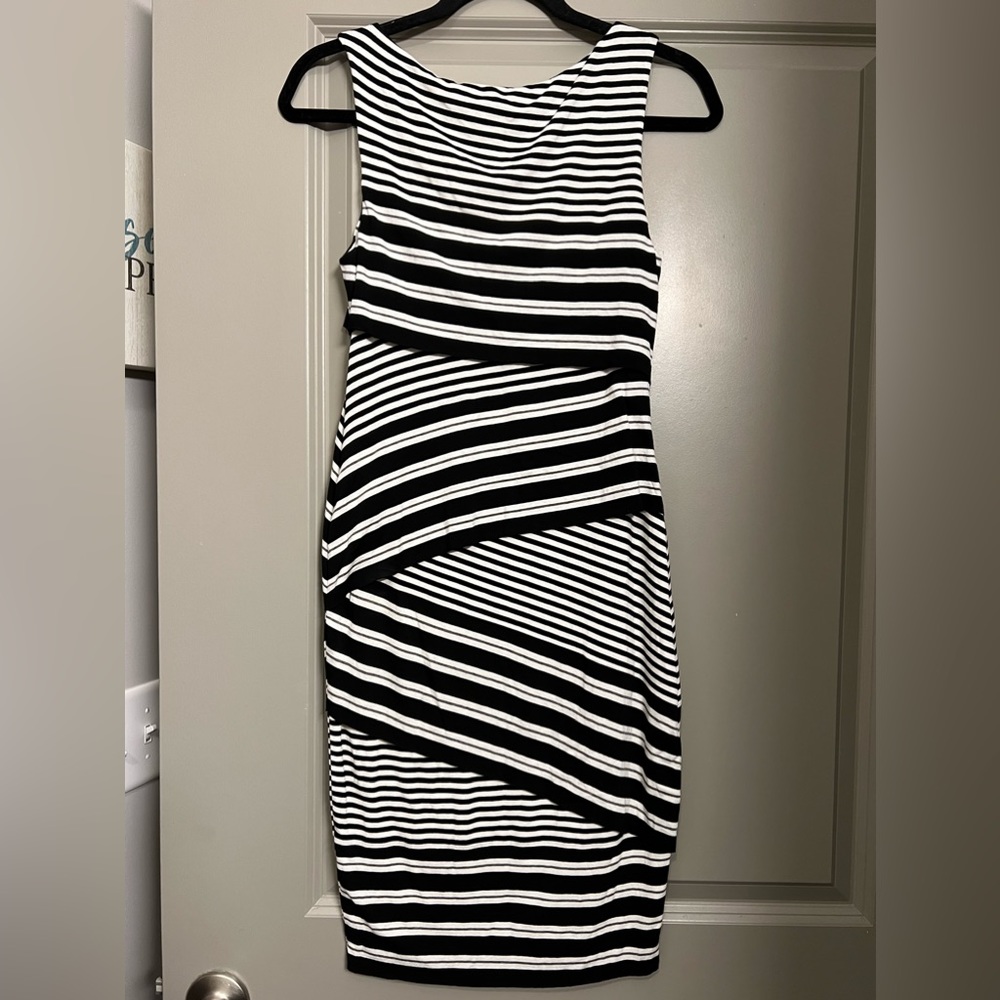 NWT Anthropologie Bailey 44 Annabeth Black Striped Column Dress Size S - Picture 4 of 7